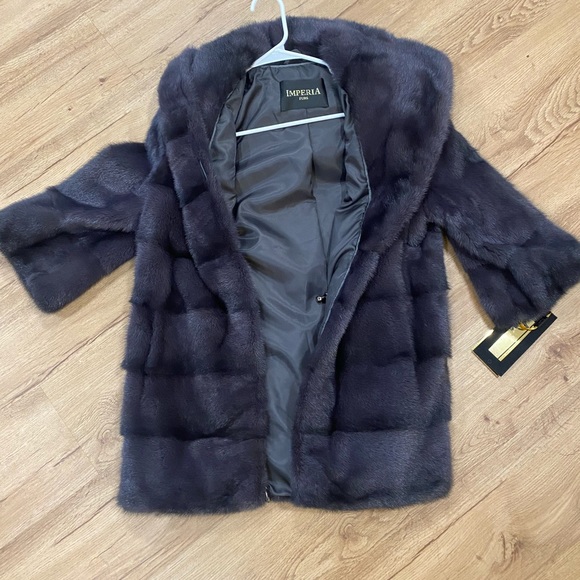 NWT Adelina Real Fur Coat with Hoodies - Picture 1 of 8